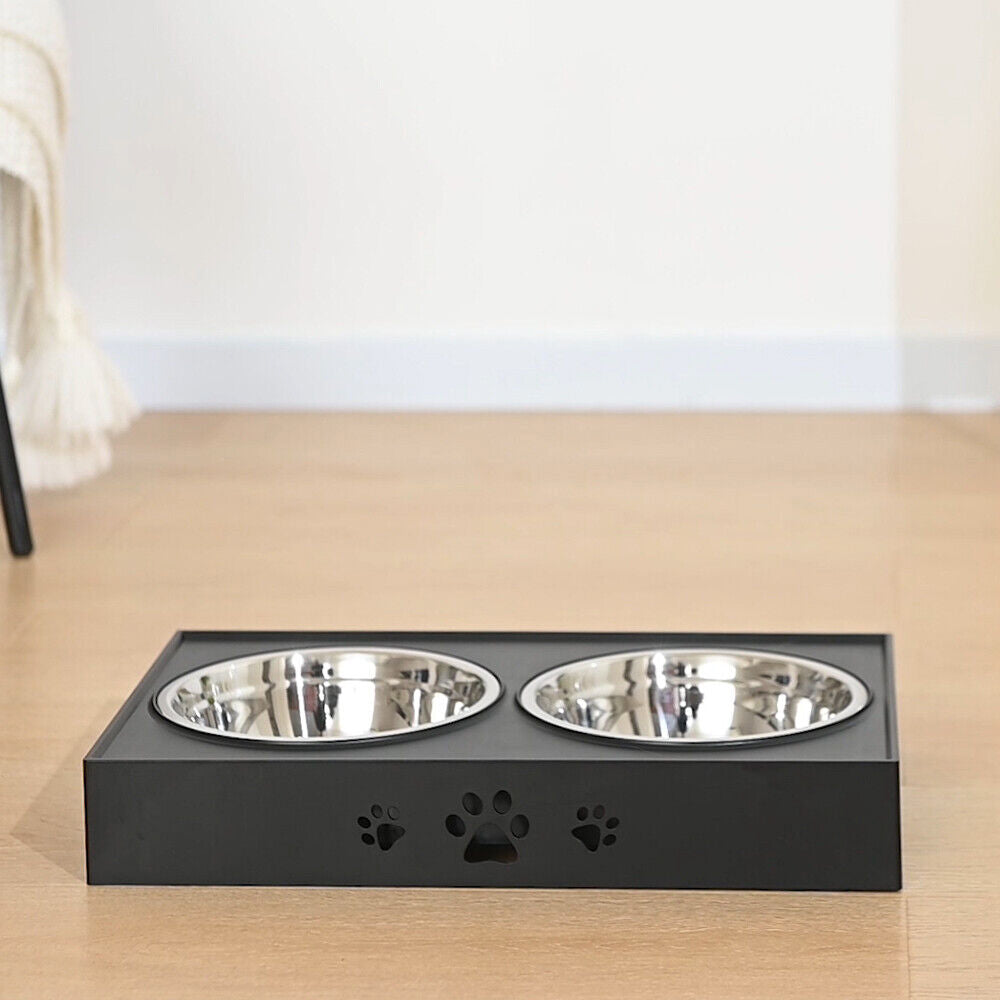 Elevated Double Bowl Dog Pet Feeder with Adjustable Height