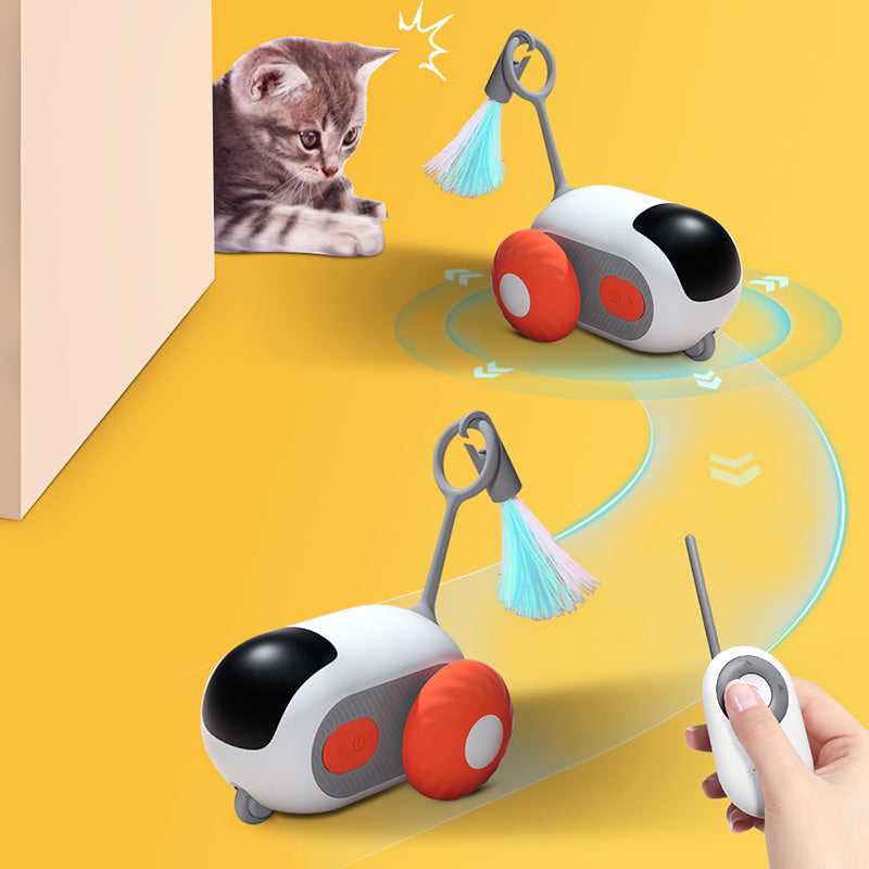 Rechargeable Interactive Remote Control Toy Car for Cats