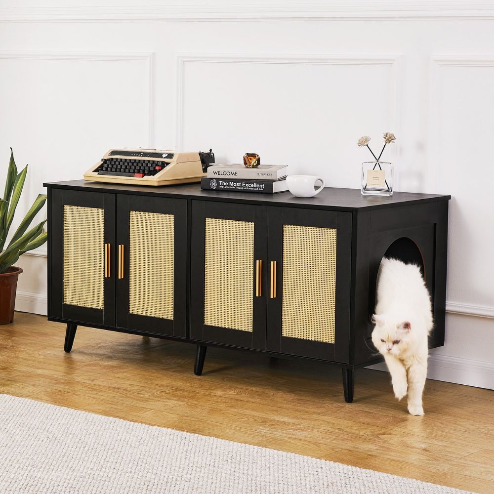 Cat Litter Box Enclosure for 2 Cats Litter Box Furniture