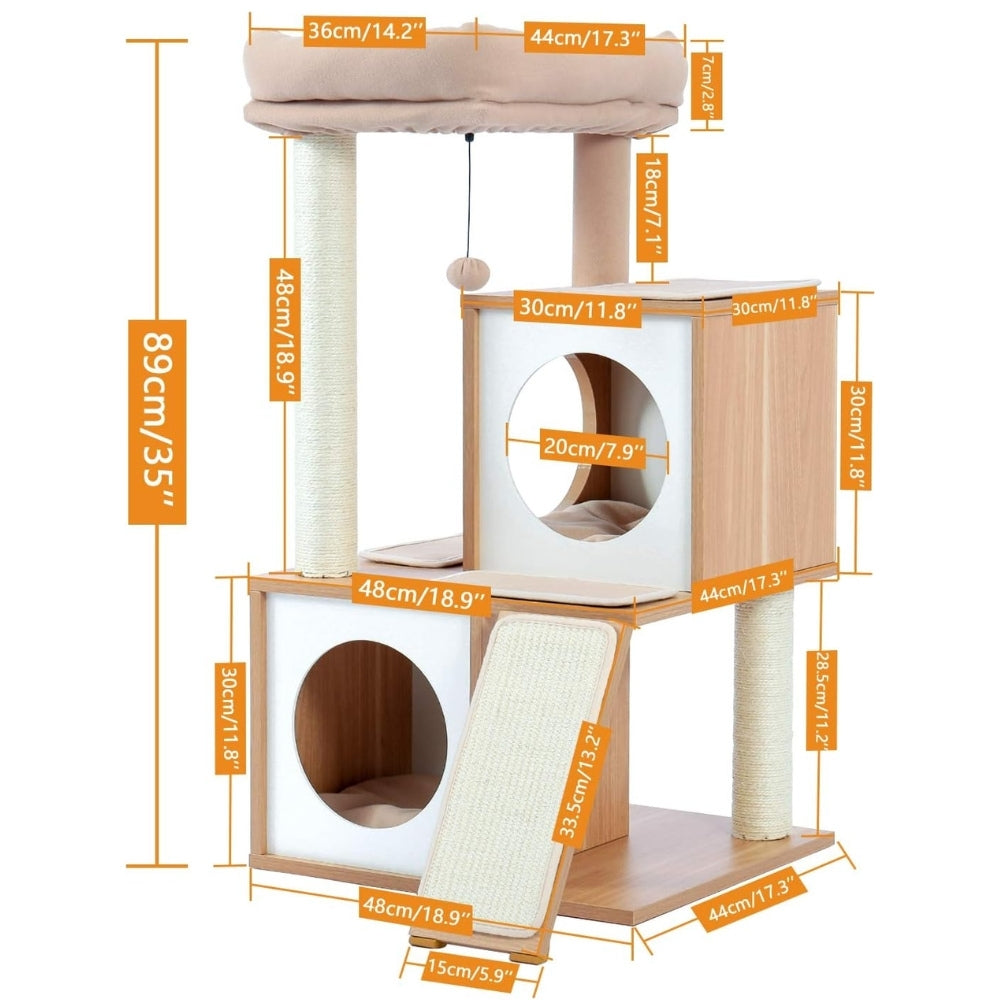 Cat Tree House Condo Cat’s Activity Center with Double Condo